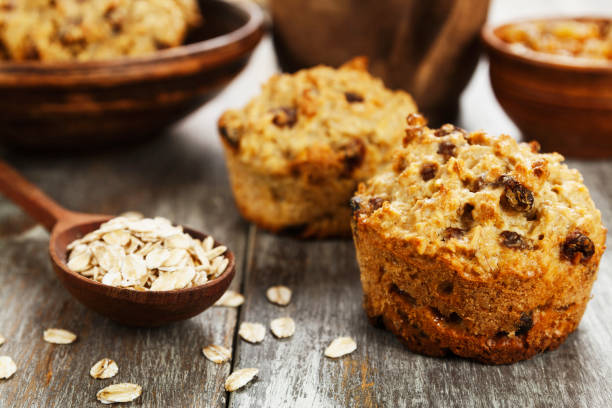 istock Diet oat muffins with raisins 1066358578