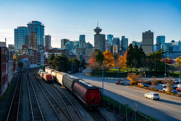 istock Freight lines with Vancouver city skyline 1066358594