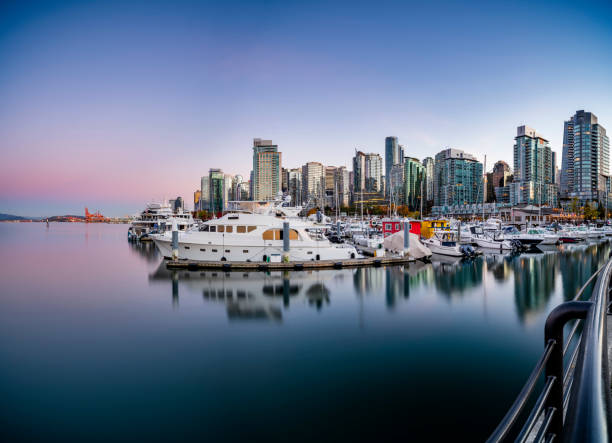 istock Luxury yachts moored at vancouver harbor 1066363162