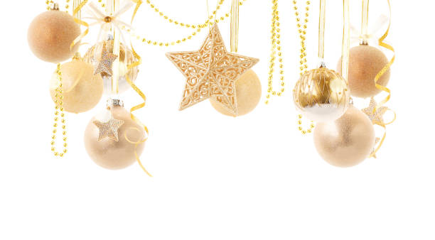 istock Golden christmas balls 1066376540