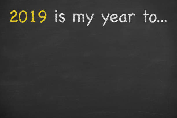 istock 2019's my year to... on Blackboard Background 1066378048