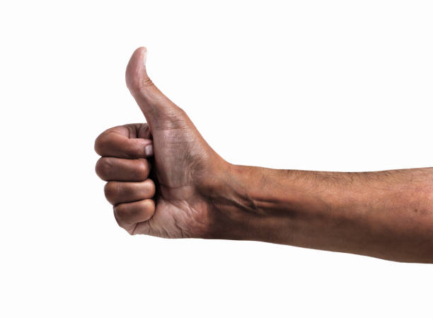 hand symbol hand of an African man tossing a coin isolated on white men hairstyle afro cool stock pictures, royalty-free photos & images