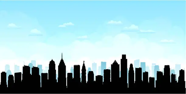 Vector illustration of Philadelphia (All Buildings Are Complete and Moveable)