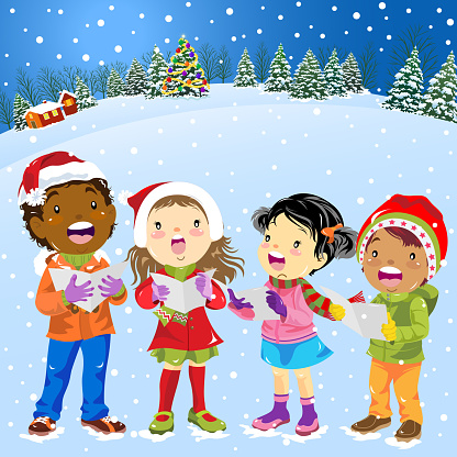 kids Singing Song in Christmas