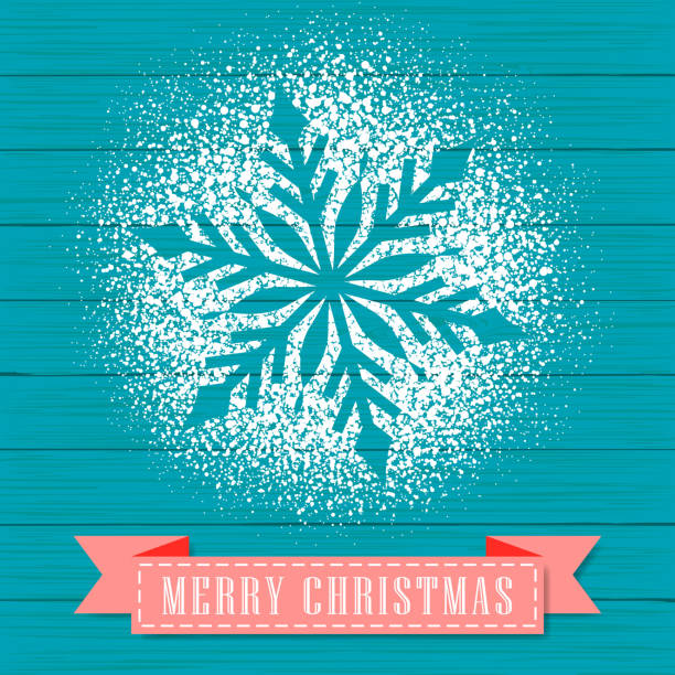 Powdered Sugar Decorate A Snowflake Shape Decorate a snowflake shape with powdered sugar on hardwood background for Christmas sprinkling powdered sugar stock illustrations