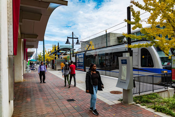 Charlotte, NC, USA-11/08/18: Seventh Street Station for Charlotte's Area Transit System, CATS.