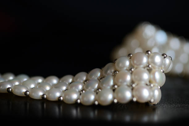 istock White pearl necklace on a dark background close up 1066415268