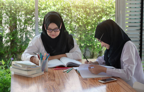 istock Young muslim  students in traditional clothes. 1066415520