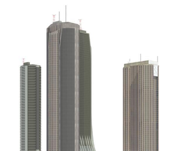 istock Modern buildings isolated on white background 3d illustration 1066419710