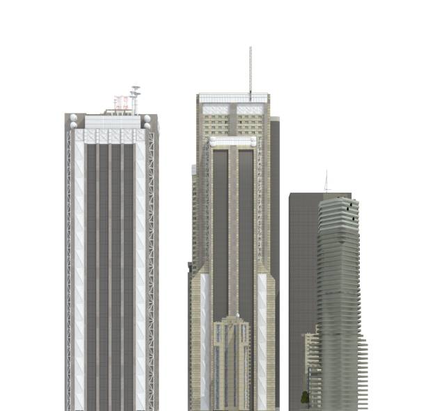istock Modern buildings isolated on white background 3d illustration 1066419724