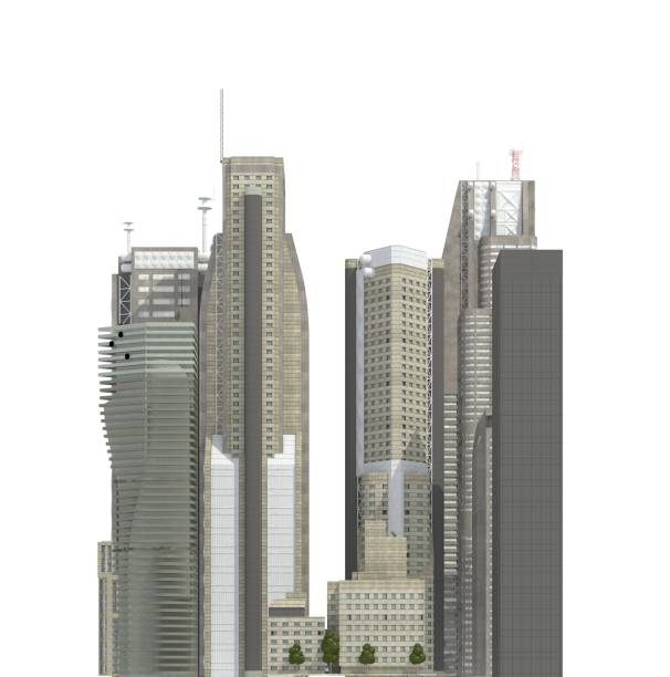 istock Modern buildings isolated on white background 3d illustration 1066419732