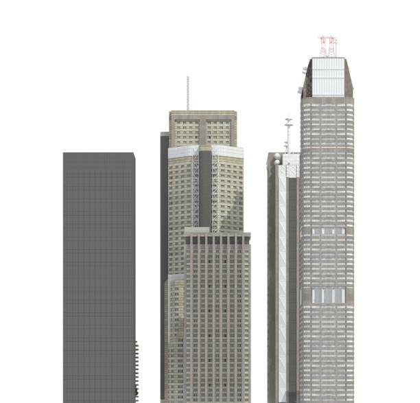 istock Modern buildings isolated on white background 3d illustration 1066419754