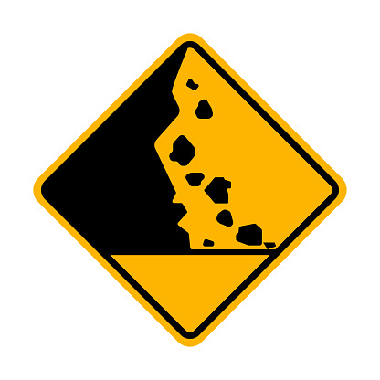 Beware Of Falling Rock Vector Sign vector
