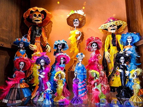 Traditional Colorful Dia Muertes Figurines