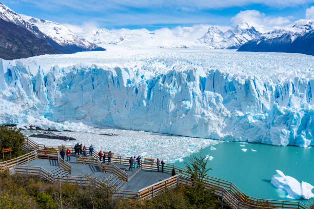 Perito Moreno Glacier in the Los Glaciares National Park in Argentina stock photo