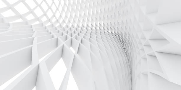 istock Abstract of white architectural structure pattern,Concept of future design on architecture,3d rendering 1066432378