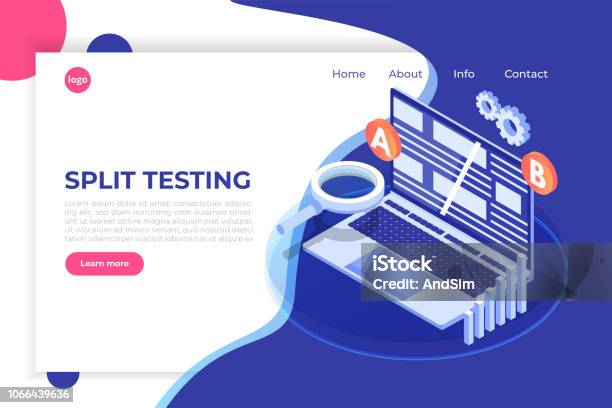 Ab Comparison Split Testing Isometric Concept Vector Illustration Stock Illustration - Download Image Now