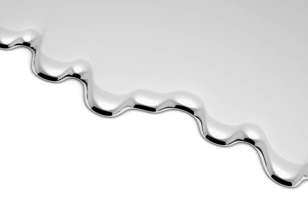 istock Melt metal liquid on white diagonal view 1066453770