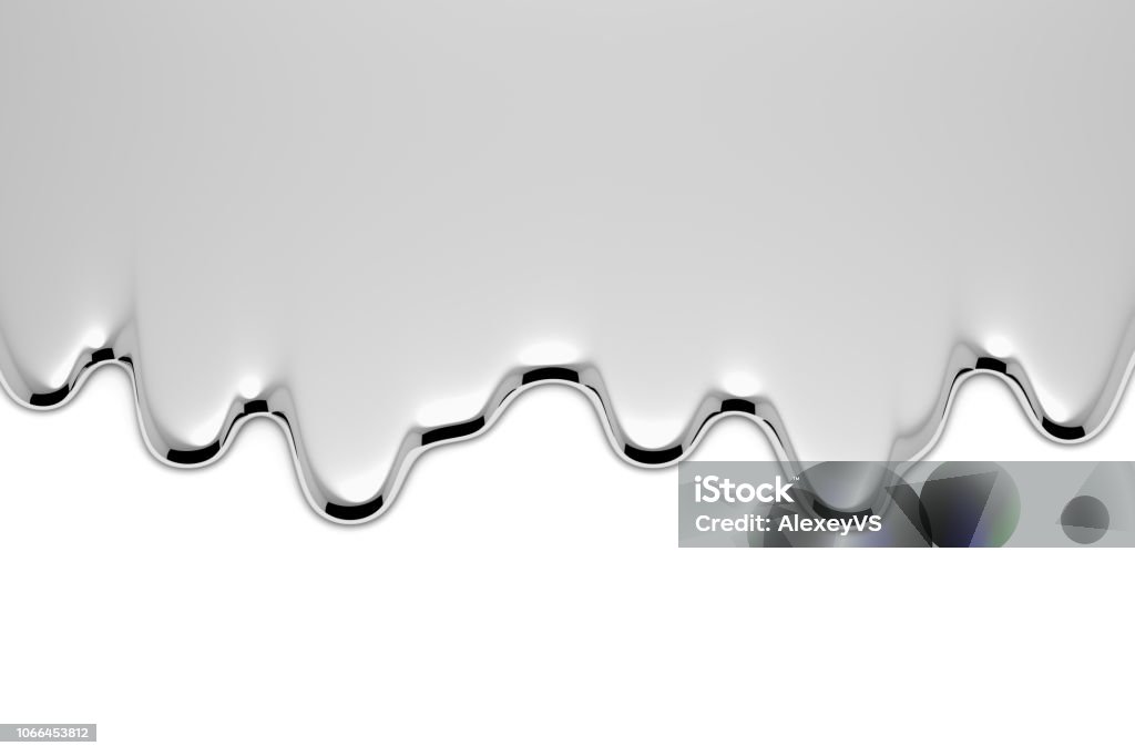 Melt metal liquid on white Melt metal liquid on white with shadows abstract metallic background (mercury, chrome, silver or other metal) 3D illustration Metal Stock Photo