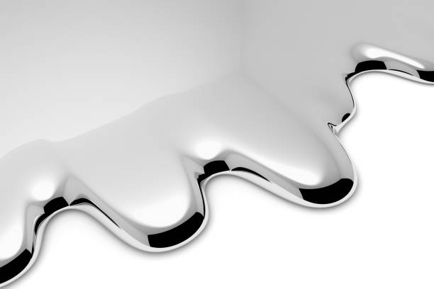 istock Metal liquid on white diagonal closeup 1066453864