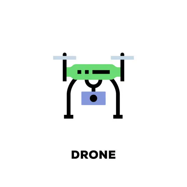 Vector illustration of Drone Line Icon