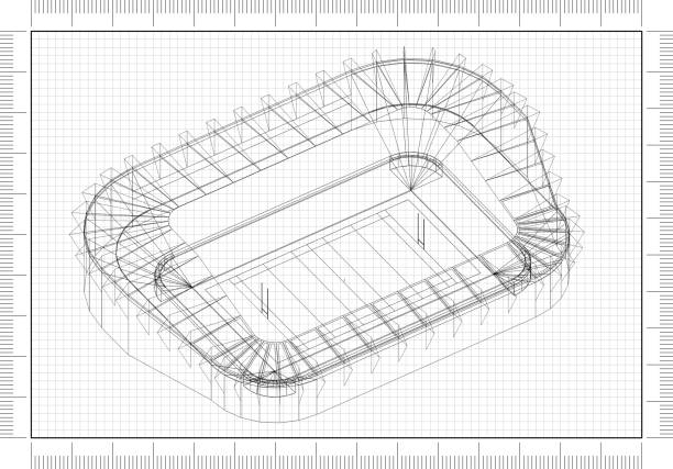 istock football stadium Architect Blueprint 1066478626