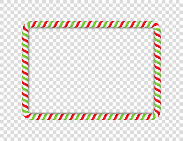 zuckerstange frame - candy cane copy space no people candy stock-grafiken, -clipart, -cartoons und -symbole