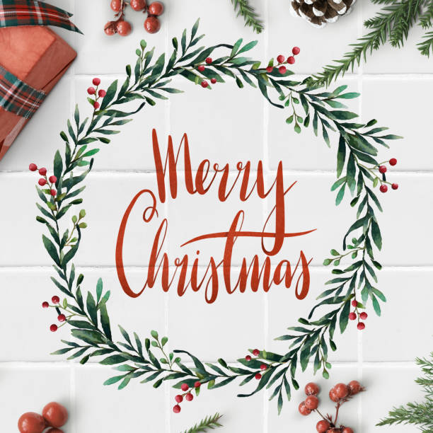istock Merry Christmas greeting card mockup 1066492270