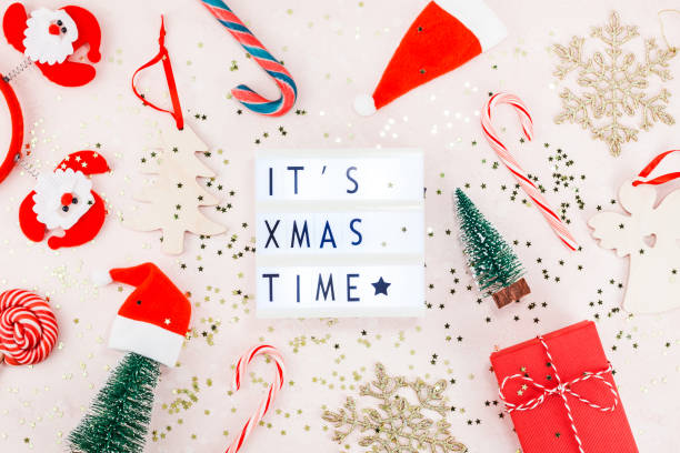 istock New Year or Christmas decoration flat lay 1066496798