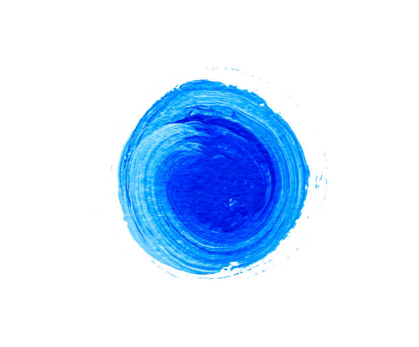 istock Blue painted isolated circle. Acrylic paint 1066497484
