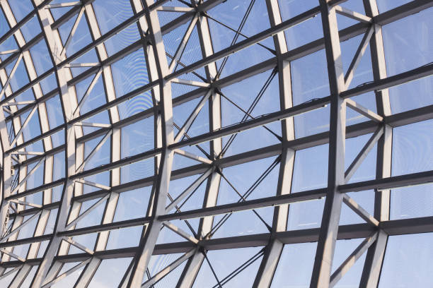 istock Steel Construction Roof Pattern curve Modern Architecture detail 1066498626