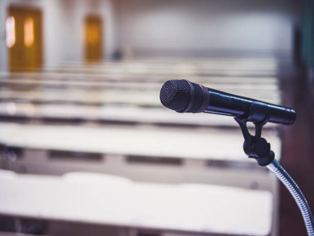 istock Microphone in Conference Seminar room Business Meeting Event 1066498992