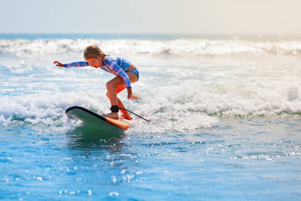 istock Young surfer rides on surfboard with fun on sea waves 1066499540