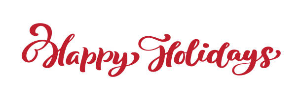 istock Happy Holidays red vintage Merry Christmas calligraphy lettering vector text. For art template design list page, mockup brochure style, banner idea cover, booklet print flyer, poster 1066506226