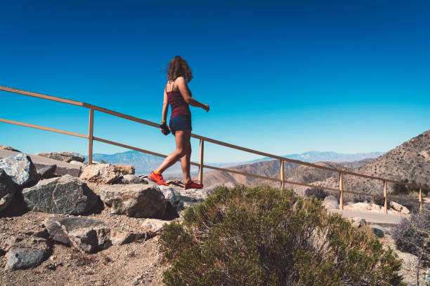 What a view Young woman hiking in the Joshua Tree national park coachella people stock pictures, royalty-free photos & images