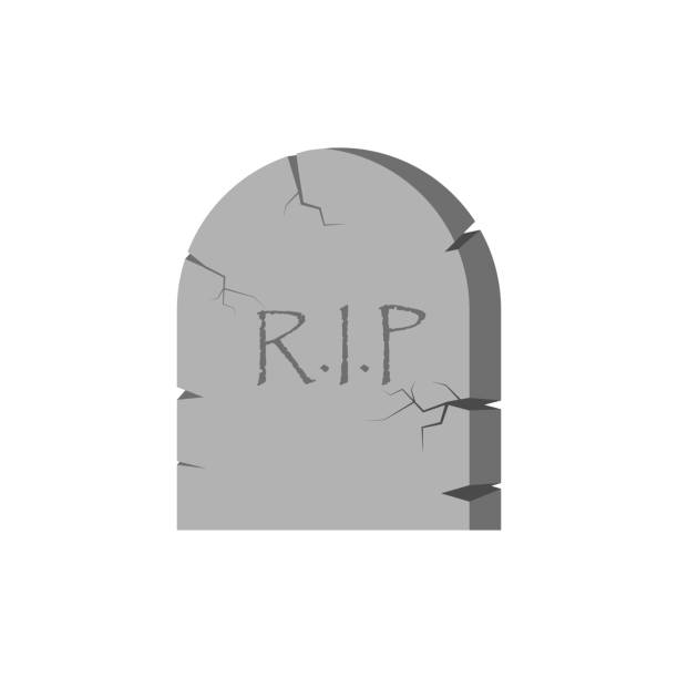 istock Tombstone cartoon with the inscription RIP, icon. Design element isolated on light background. 1066524008