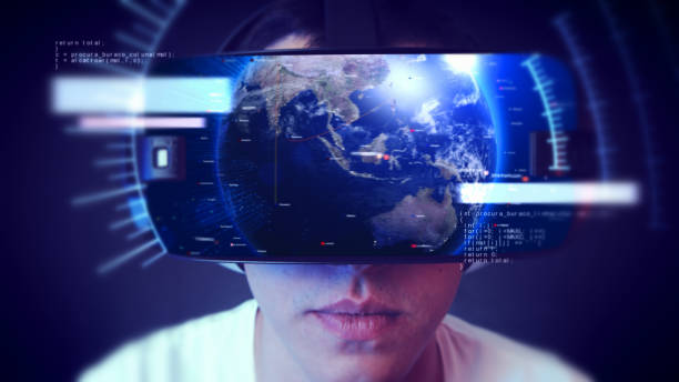 istock Handsome young man wearing VR headset and experiencing virtual reality. 1066526034