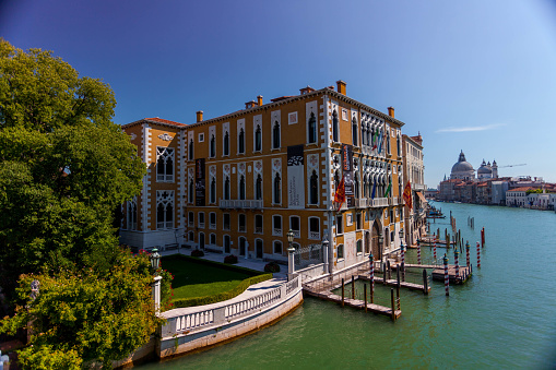 Italy, Venice, August 23, 2010: View of the Palazzo Cavalli Franchetti on a sunny day.