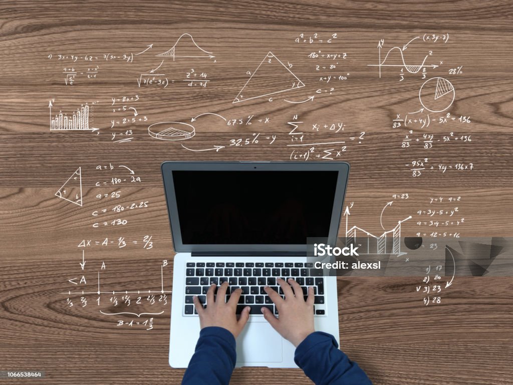 Math Work On Computer Screen Math Mathematics Formulas Exam Science Idea Innovation Laptop Desktop ...
