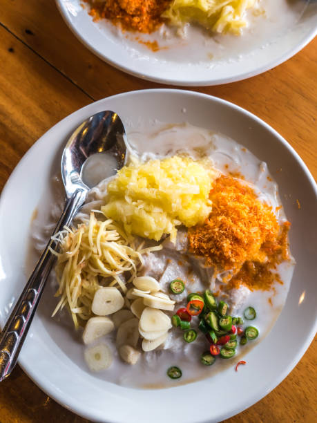 istock Thai fresh rice noodle with pineapple and coconut milk 1066538728
