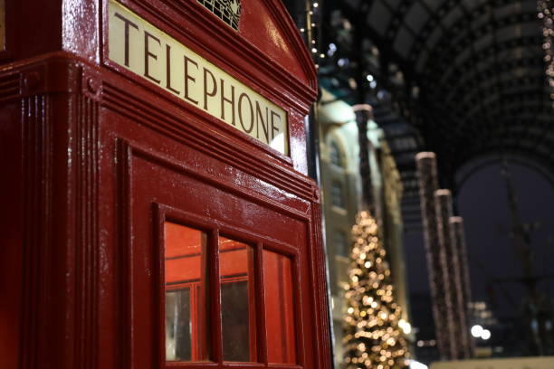 istock Christmas tree decoration red telephone box in London UK 1066546614