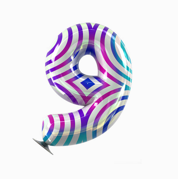 istock Number 9. Balloon font isolated on White Background 1066547364