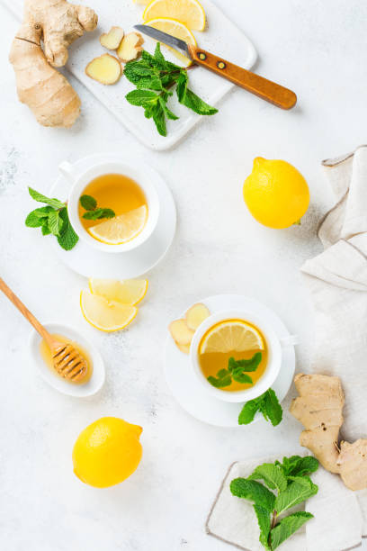 istock Ginger tea in a cup for flu cold winter days 1066547442