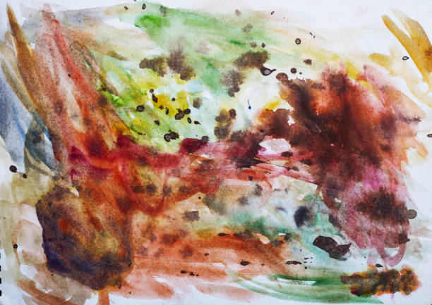 Abstract Water Color Pain Drop And Splash On A Paper - Different Colors