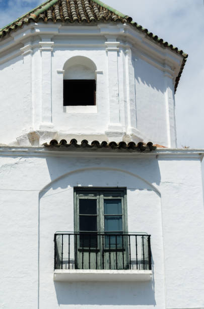 istock Stylish balcony with a metal railing, solid architectural element, a place of rest and relaxation, vintage decor, 1066554944