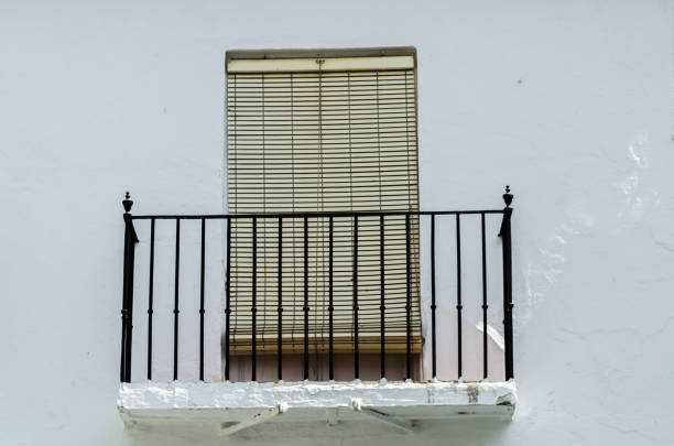Shopping street with sunshade in downtown Nerja Costa del Sol Andalusia Spain