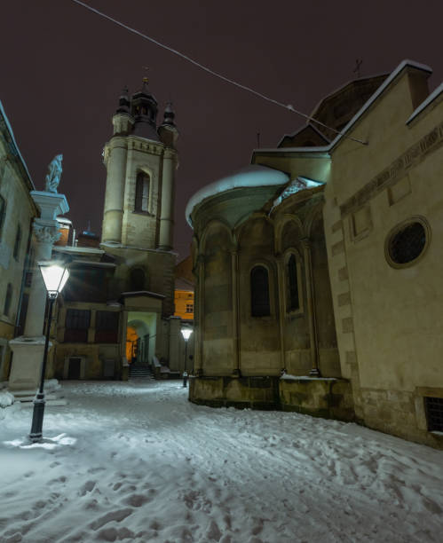 istock Twilight winter Lviv city, Ukraine. 1066560246