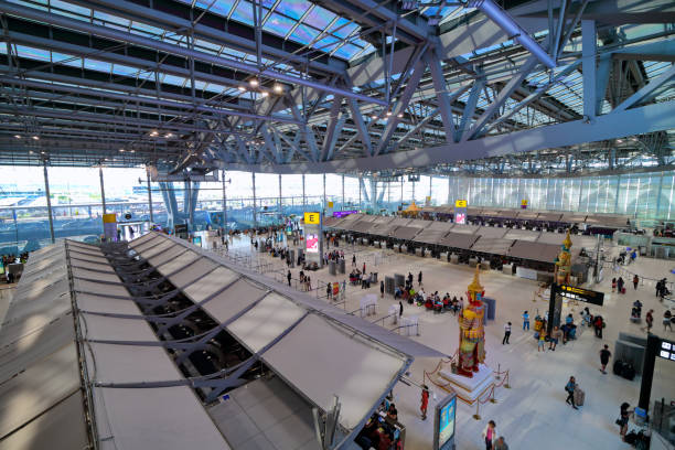 Check-in area of Suvarnabhumi Airport in Bangkok, Thailand