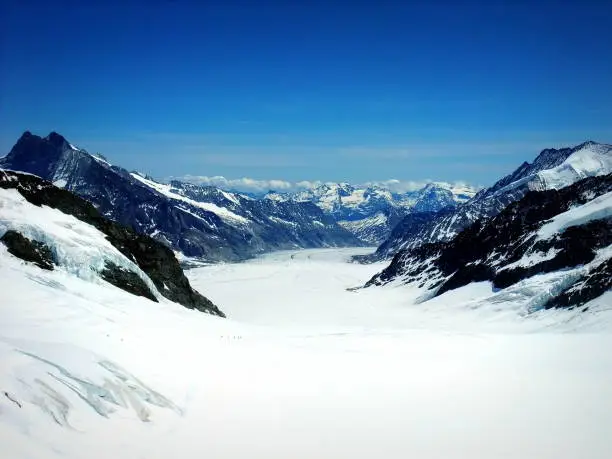 The largest glacier in the Alps, and part of the Jungfrau-Aletsch Protected Area, a UNESCO World Heritage Site