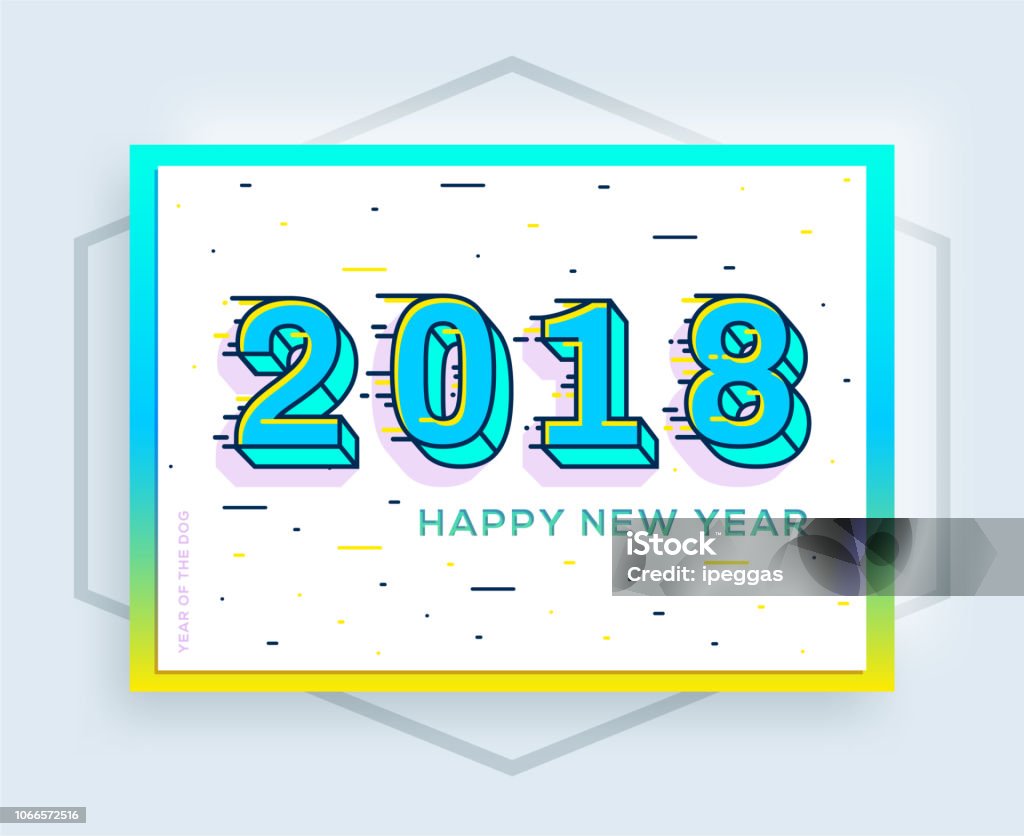 2018 Vector Vector 2018 Text Design With Motion Effect For Presentations Flyers ...